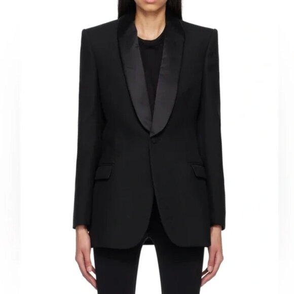 ZARA SZ EURO XS US XS BLACK TUXEDO JACKET LONG SLEEVED CLASSIC AND CHIC - Picture 1 of 7